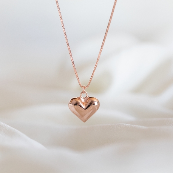 Rose Gold Heart Necklace (S925) - Only 3 left! - Picture 4 of 5